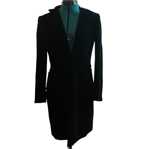INC International Concepts Jackets & Blazers - INC Vintage 90s Black Velvet Knee Length Gothic Overcoat Balzer Trench VV